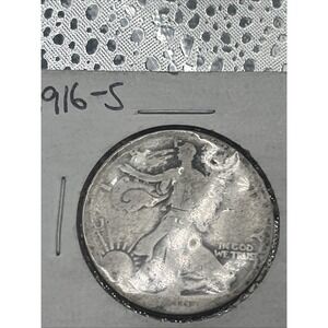 1916 "S" WALKING LIBERTY HALF DOLLAR KEY DATE Coin Collecting Silver  90 Percent